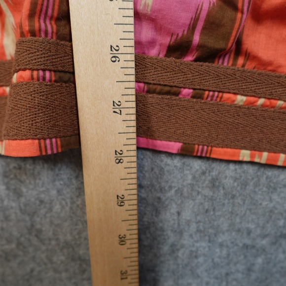 Tory Burch Top Womens 6 Ikat Tunic Long Sleeve Boho Southwestern Brown Pink - Picture 9 of 10